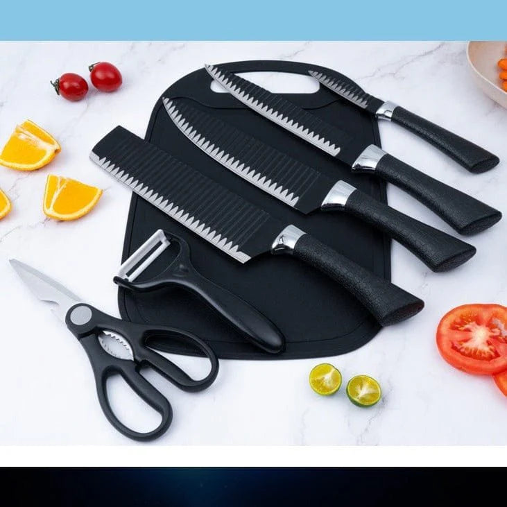 KUNZHISHENG 6-Piece Kitchen Knife Set with Soft Grip Handles