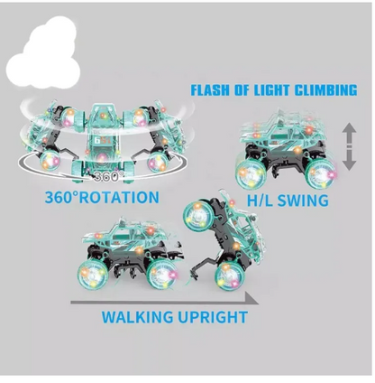 🔥Double-Sided 360° RC Stunt Car Toy with Lights & Music – Rechargeable Remote Control Car 🚗✨