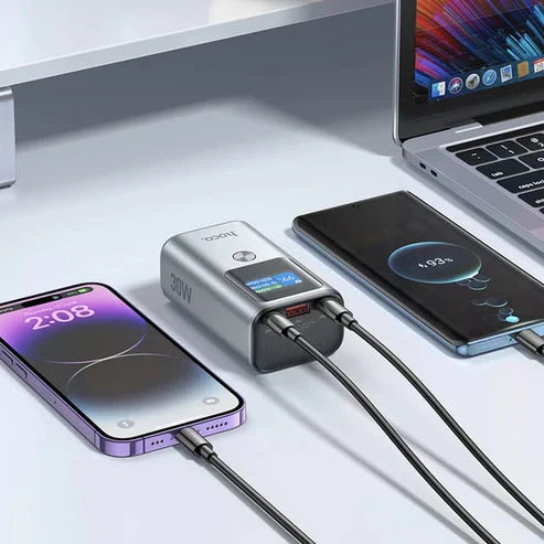 Hoco Q17A LED Power Bank 🔋 – 30W PD Fast Charging | 22.5W QC3.0 | Compact & Stylish Design ⚡