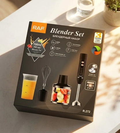 RAF 4-in-1 Hand Blender Set 1200W – Blend, Chop, Whisk & Mix