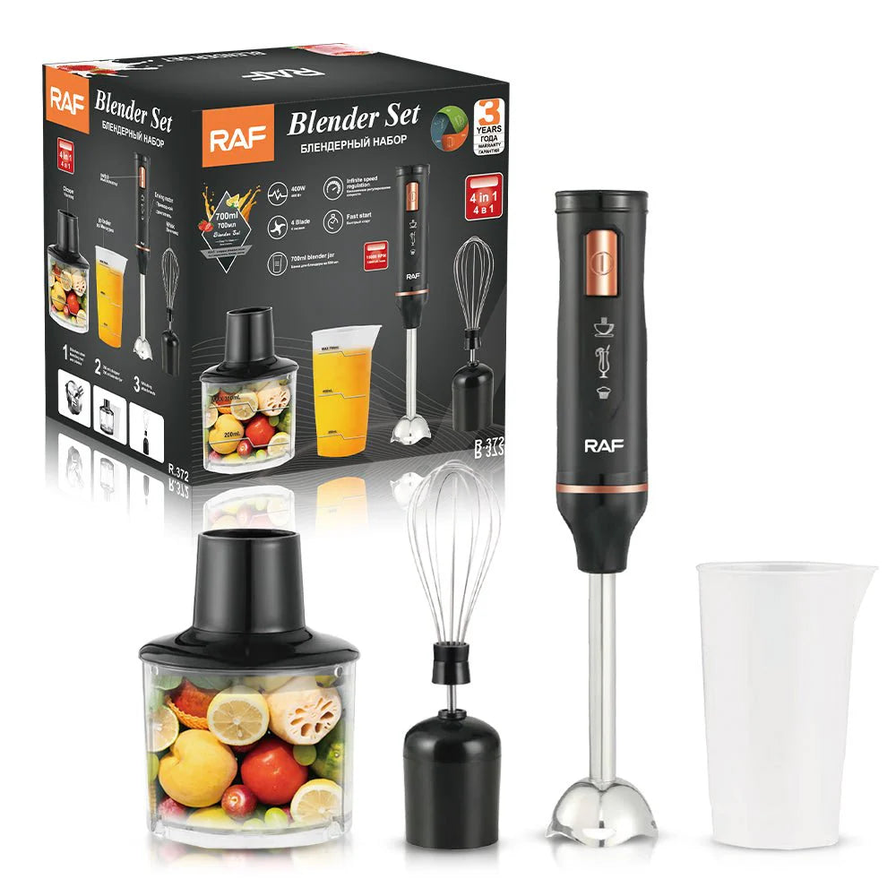 RAF 4-in-1 Hand Blender Set 1200W – Blend, Chop, Whisk & Mix