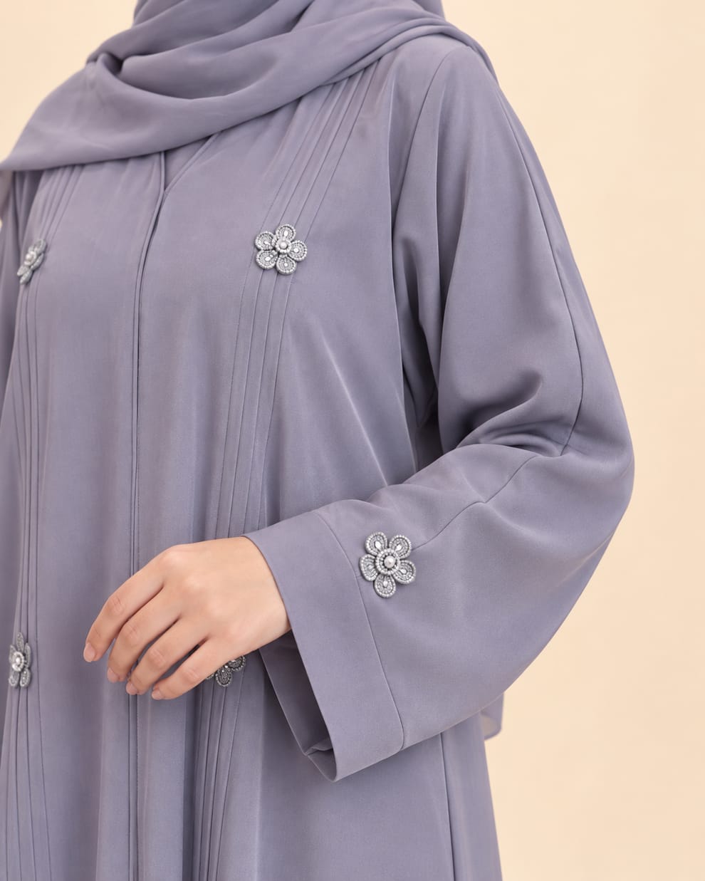 Lilac Bloom Embellished Abaya