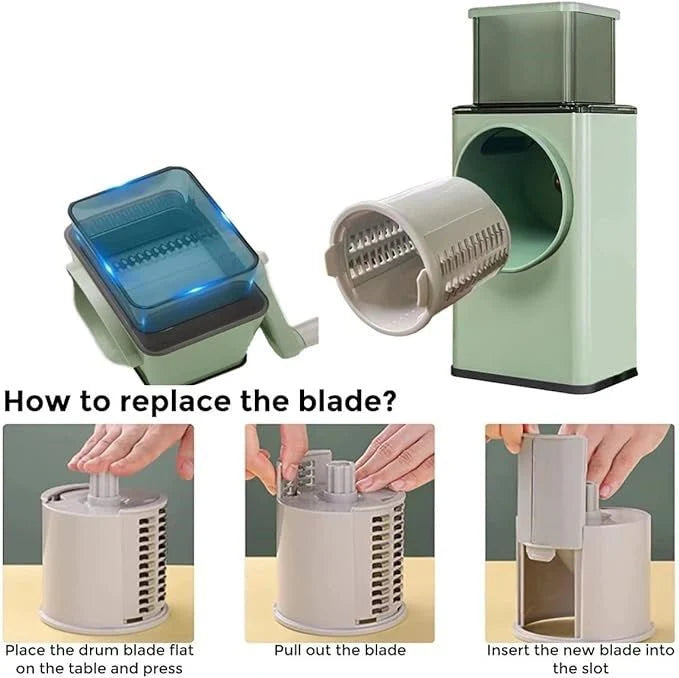Stainless Steel Rotary Vegetable Cutter & Shredder