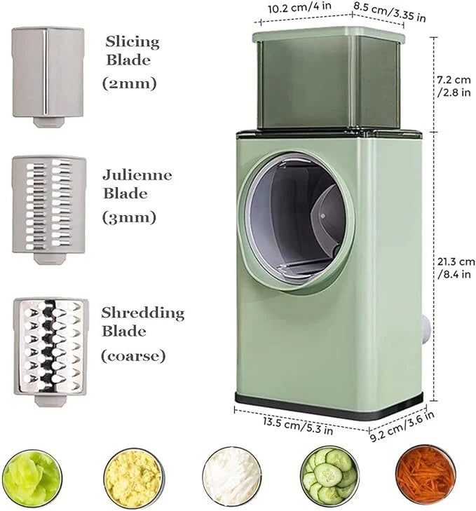 Stainless Steel Rotary Vegetable Cutter & Shredder
